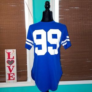 99 blue long jersey shirt/top